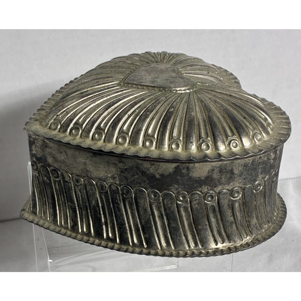 Metal Heart-Shaped Trinket/Jewelry Box Decorative Mid Century Modern Vintage - Picture 6 of 12